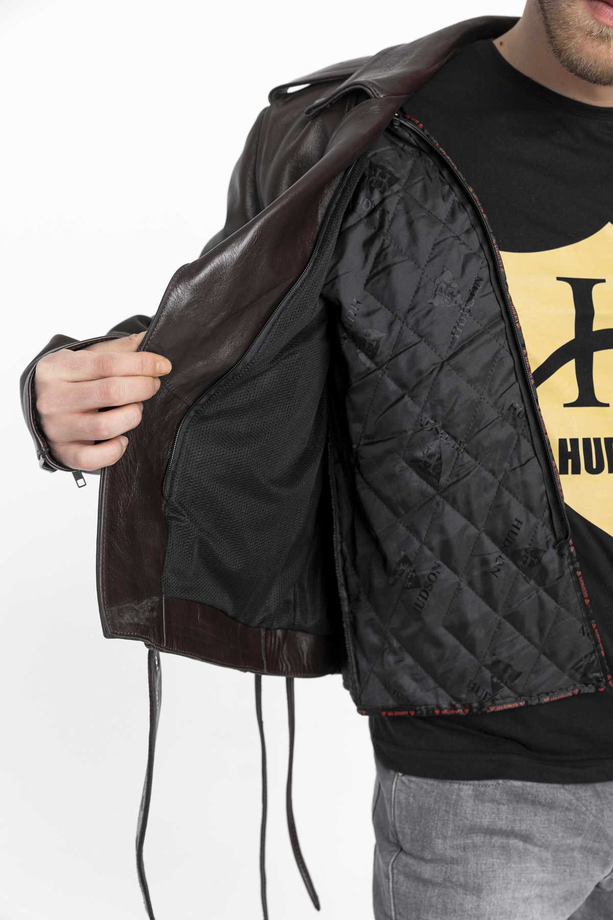 HD-0025 -- Erkek Deri Ceket Kusuka Kemerli / Bordo - Görsel 8